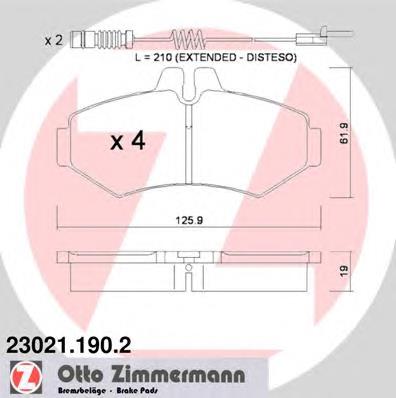 230211902 Zimmermann колодки гальмові задні, дискові