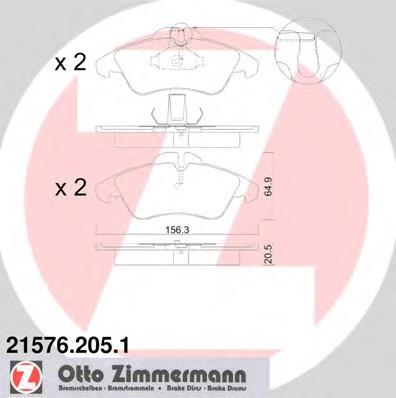Гальмівні колодки Zimmermann 215762051 ціна, від 33.61 USD