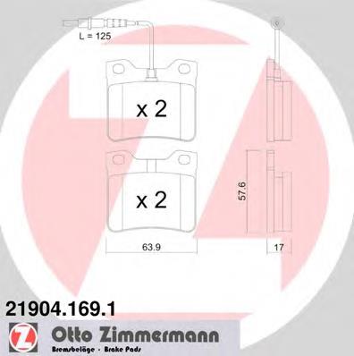 Купити 219041691 Zimmermann Задні колодки