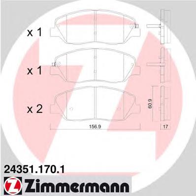 Гальмівні колодки Zimmermann 243511701 ціна, від 27.84 USD