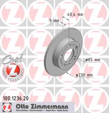 Диск гальмівний задній Zimmermann 100123620