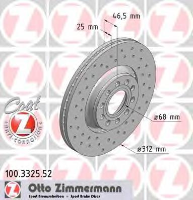100332552 Zimmermann Гальмо дискове переднє