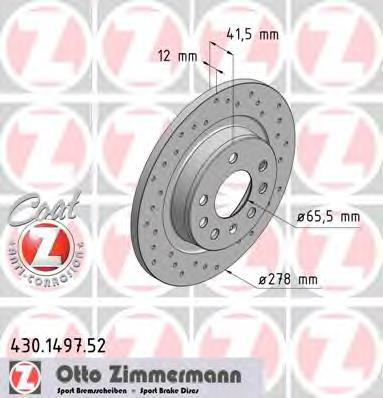 Диск гальмівний задній Zimmermann 430149752