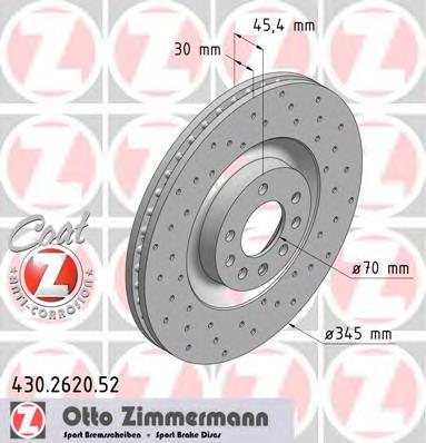 Диск гальмівний передній Zimmermann 430262052