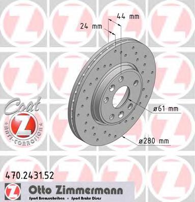 470243152 Zimmermann диск гальмівний передній