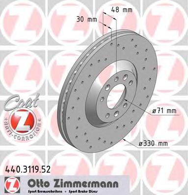 Гальмівні диски передні 440311952 Zimmermann