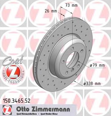 Диск гальмівний передній 150346552 Zimmermann