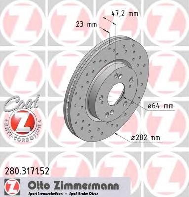 Гальмівні диски передні 280317152 Zimmermann