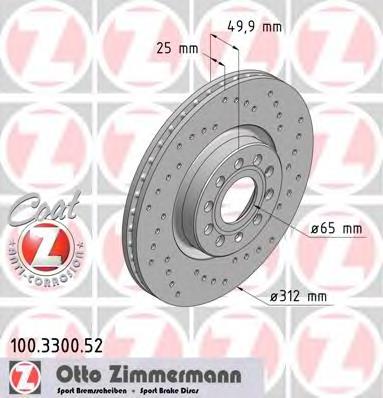 Купити 100330052 Zimmermann Ротор гальмівний