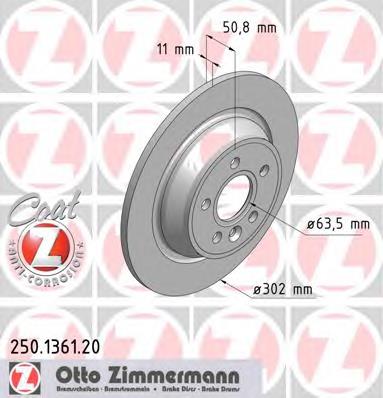 Купити 250136120 Zimmermann Диск заднього гальма