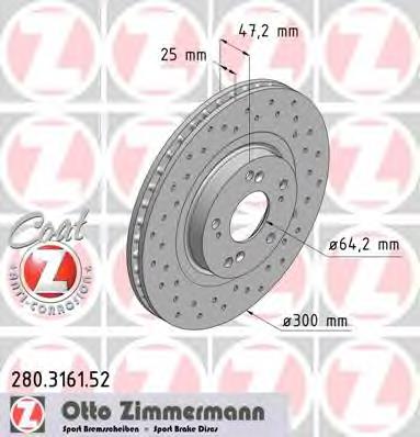 280316152 Zimmermann Гальмо дискове переднє