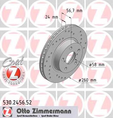 530245652 Zimmermann диск гальмівний передній