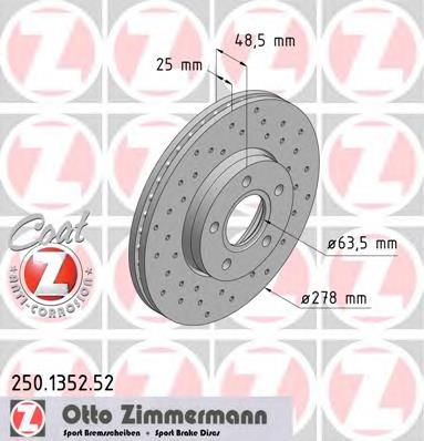 Гальмівні диски передні 250135252 Zimmermann