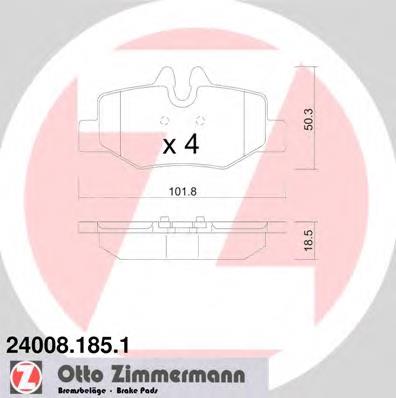 Задні гальмівні колодки Zimmermann 240081851 ціна, від 23.03 USD