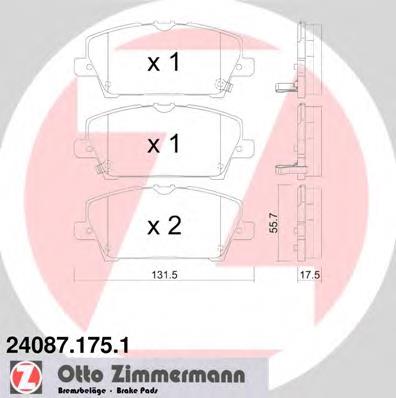 Гальмівні колодки Zimmermann 240871751 ціна, від 19.00 USD