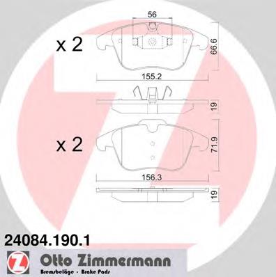 Гальмівні колодки Zimmermann 240841901 ціна, від 48.61 USD