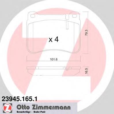 Передні тормозні колодки 239451651 Zimmermann