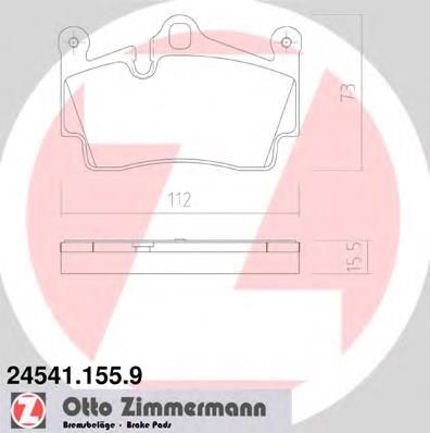 245411559 Zimmermann Колодки гальмівні задні, дискові