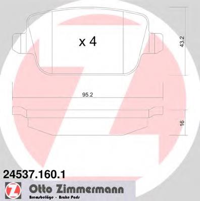 Купити 245371601 Zimmermann Задні колодки