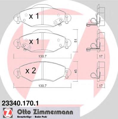 Гальмівні колодки Zimmermann 233401701 ціна, від 28.29 USD