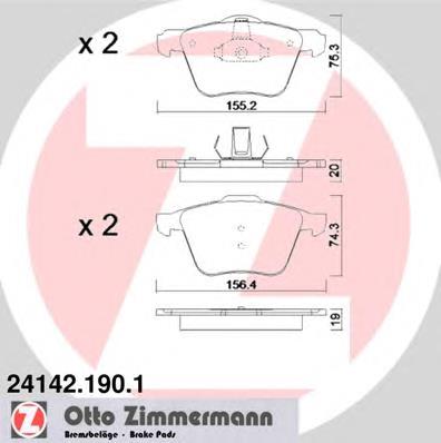 Тормозні колодки Zimmermann 241421901