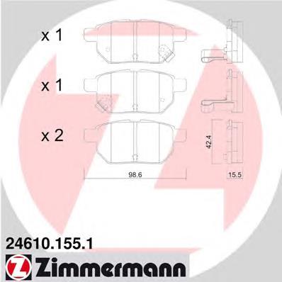 Задні дискові колодки Zimmermann 246101551