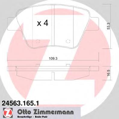 245631651 Zimmermann Колодки гальмівні задні, дискові
