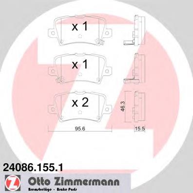 Задні дискові колодки Zimmermann 240861551