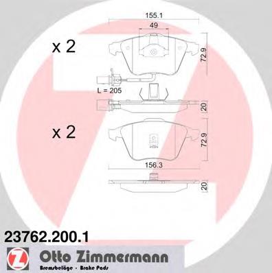 Гальмівні колодки Zimmermann 237622001 ціна, від 32.20 USD