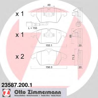 Гальмівні колодки Zimmermann 235872001 ціна, від 45.54 USD