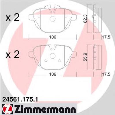 Задні гальмівні колодки Zimmermann 245611751 ціна, від 69.06 USD
