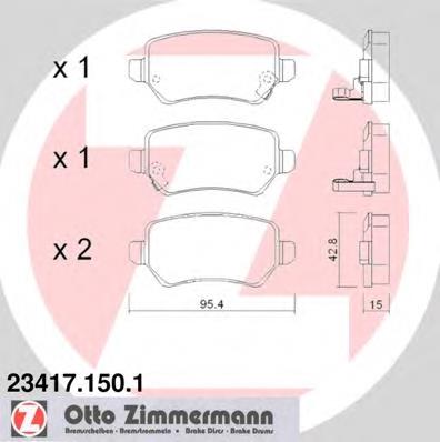 234171501 Zimmermann Колодки гальмівні задні, дискові