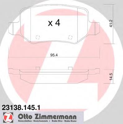 Задні гальмівні колодки Zimmermann 231381451 ціна, від 23.87 USD