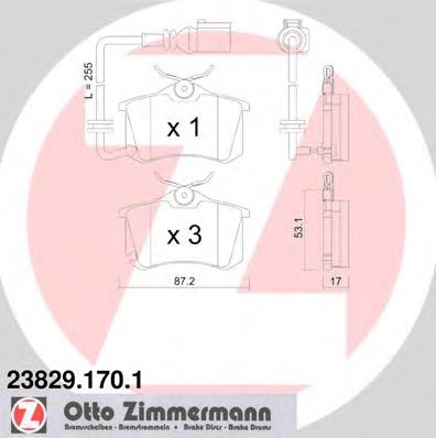 Задні гальмівні колодки 238291701 Zimmermann