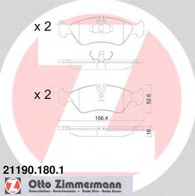 Передні тормозні колодки 211901801 Zimmermann