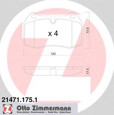 Гальмівні колодки Zimmermann 214711751 ціна, від 49.68 USD