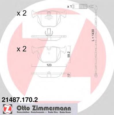 214871702 Zimmermann колодки гальмові задні, дискові
