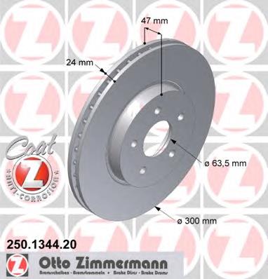 Диск переднього гальма Zimmermann 250134420 ціна, від 47.28 USD