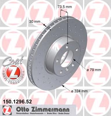 Диск переднього гальма Zimmermann 150129652 ціна, від 105.32 USD