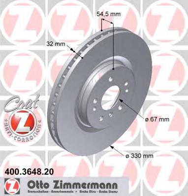 Купити 400364820 Zimmermann Ротор гальмівний