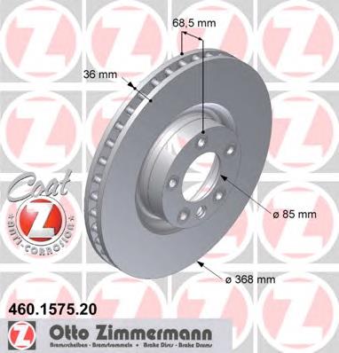Диск гальмівний передній Zimmermann 460157520
