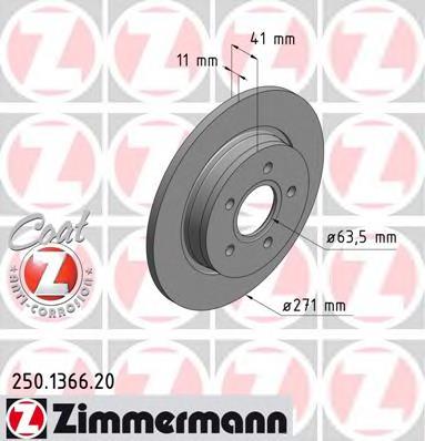 Купити 250136620 Zimmermann Диск заднього гальма