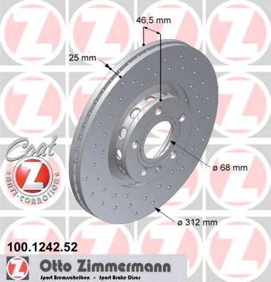 Гальмівні диски передні 100124252 Zimmermann