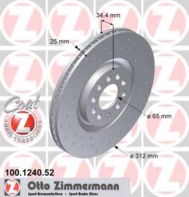 Купити 100124052 Zimmermann Ротор гальмівний
