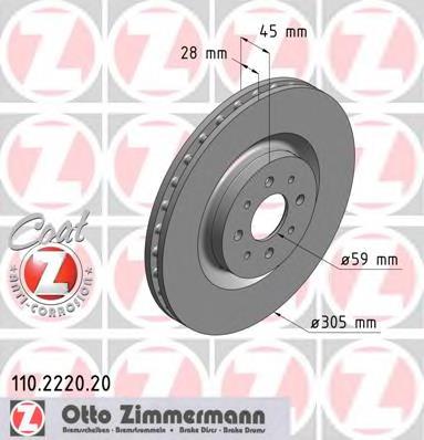 Купити 110222020 Zimmermann Ротор гальмівний