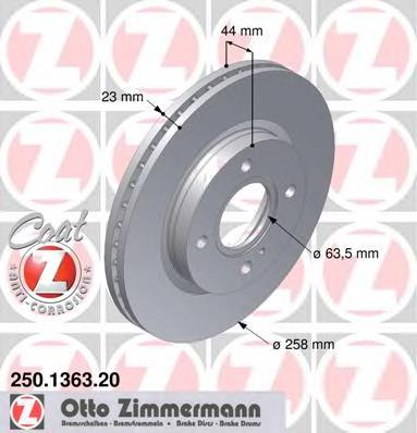 Гальмівні диски передні 250136320 Zimmermann
