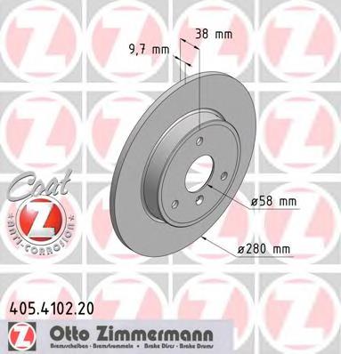 Диск гальмівний передній Zimmermann 405410220