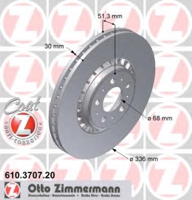 Диск переднього гальма Zimmermann 610370720 ціна, від 84.95 USD