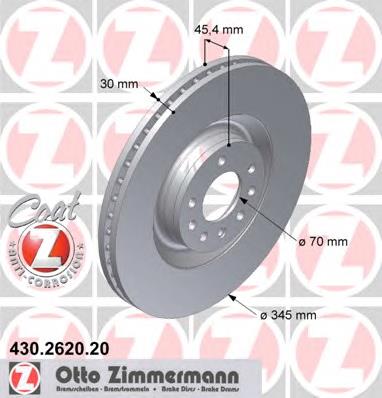 430262020 Zimmermann диск гальмівний передній
