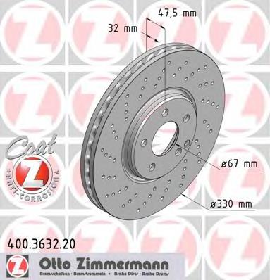 Гальмівні диски передні 400363220 Zimmermann
